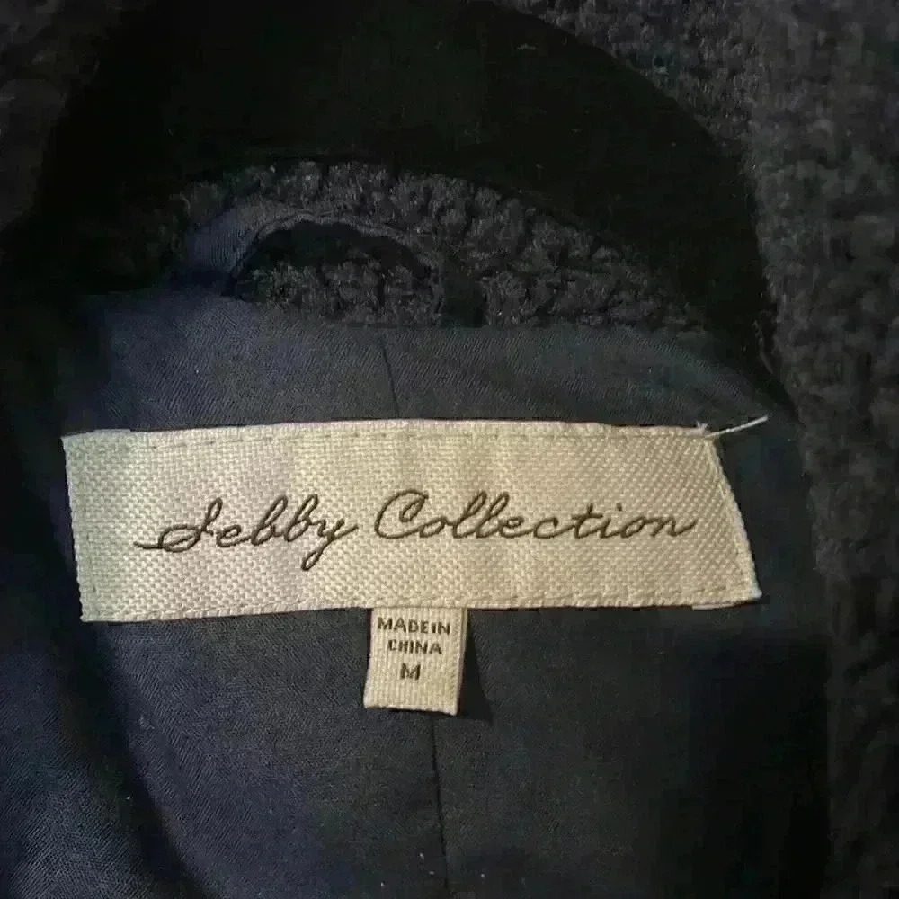 Sebby Collection Navy Blue Teddy Jacket - Picture 7 of 7